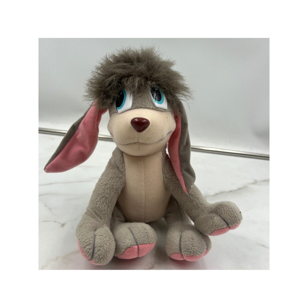 Vintage 1997 Fox Equity Marketing Grey Dog Plush Floppy Ears Fuzzy Hair 90s Toy